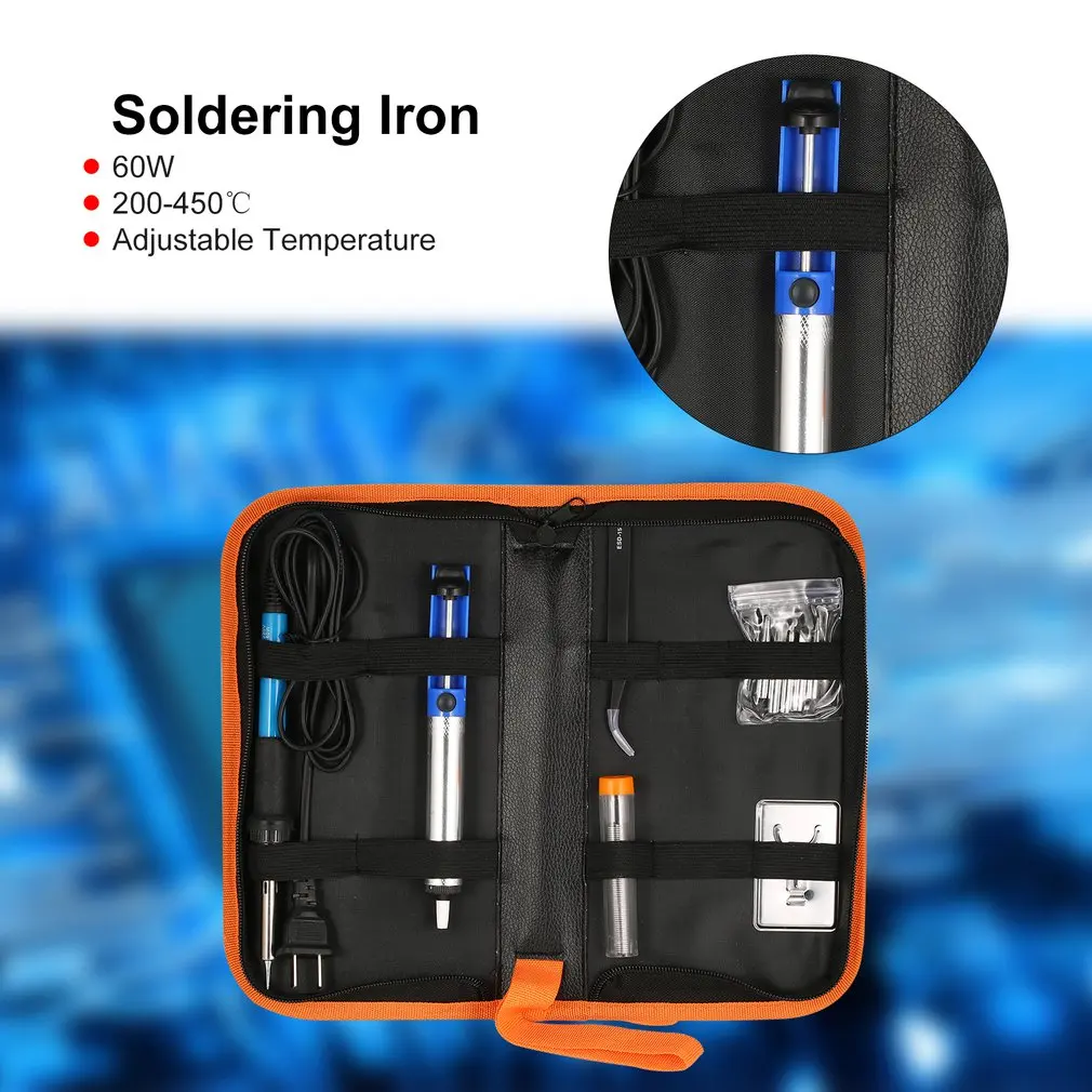 60 Вт электронный паяльник пистолет Сварка Repair Tool Kit температура регулируемый с Советы кронштейн распайки насос Олово провода