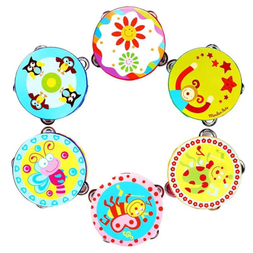 

Fun Colorful New Kid New Gift Jingle Percussion Hand Bell Tambourine Musical Instrument Toy Levert Dropship