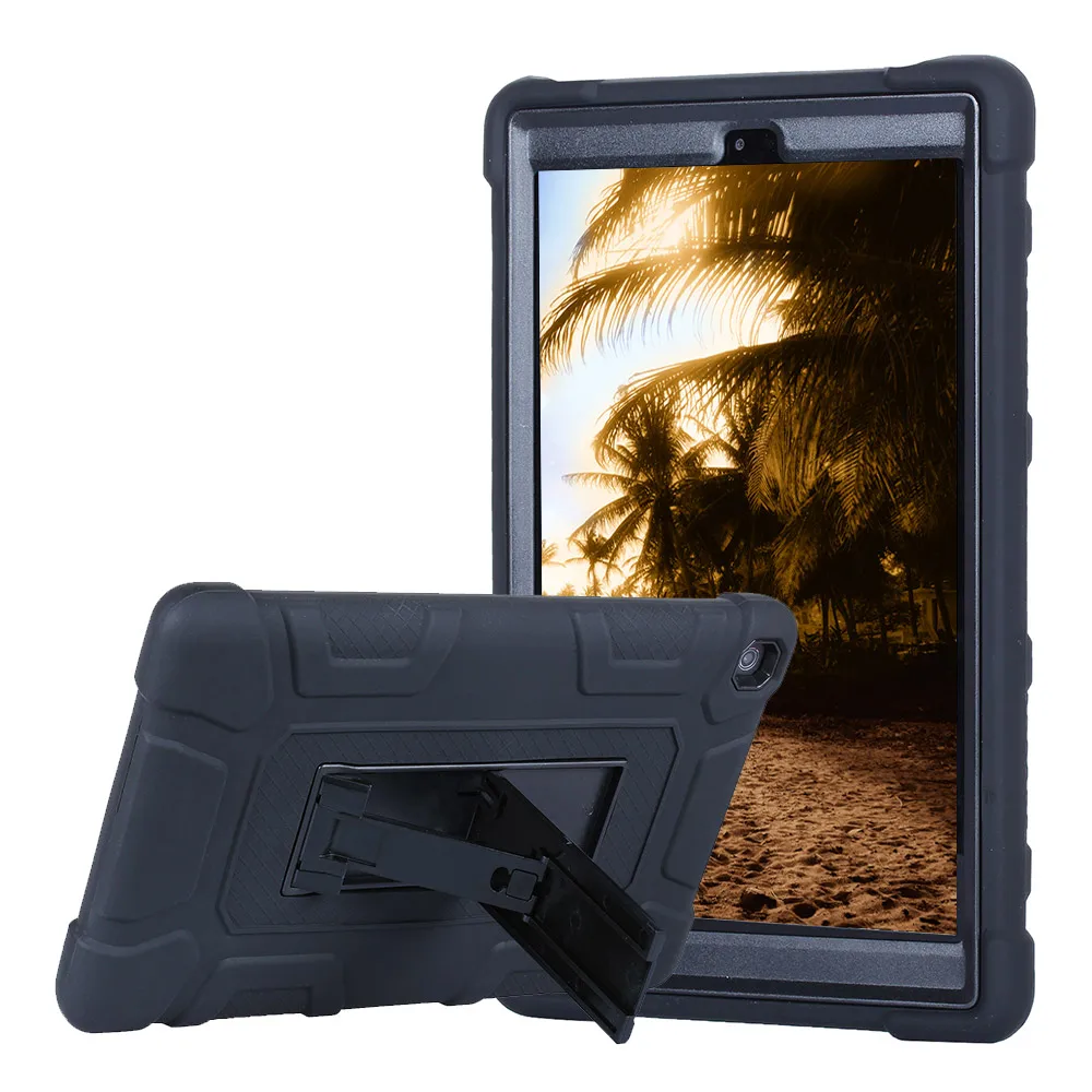 

For Amazon New Kindle Fire HD 8 2017 Rugged Armor Tablet Case Cover Hybrid Shockproof Heavy Duty Silicone+PC Case With Kickstand