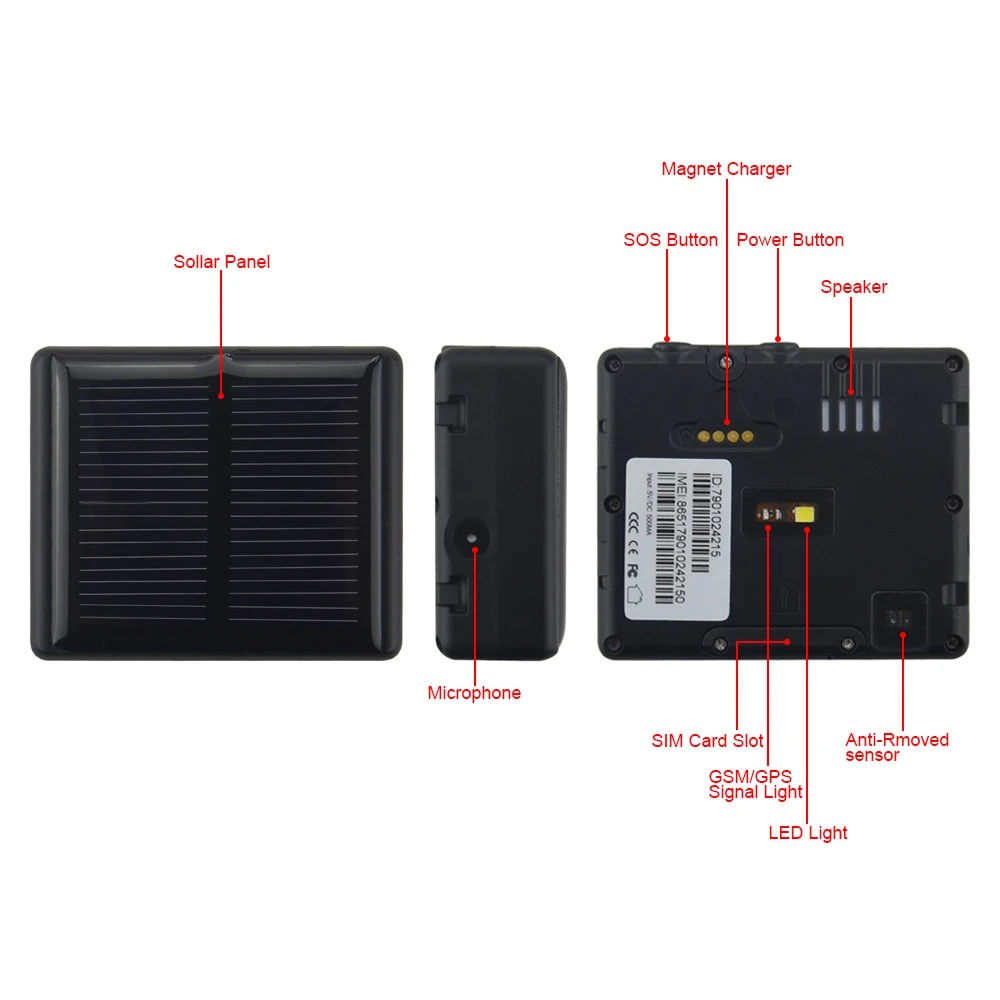 Солнечный gps-трекер RF-V26+ PK RF-V26 с поддержкой батареи 3000 мАч, лучший gps-трекер с бесплатным приложением и пультом дистанционного управления