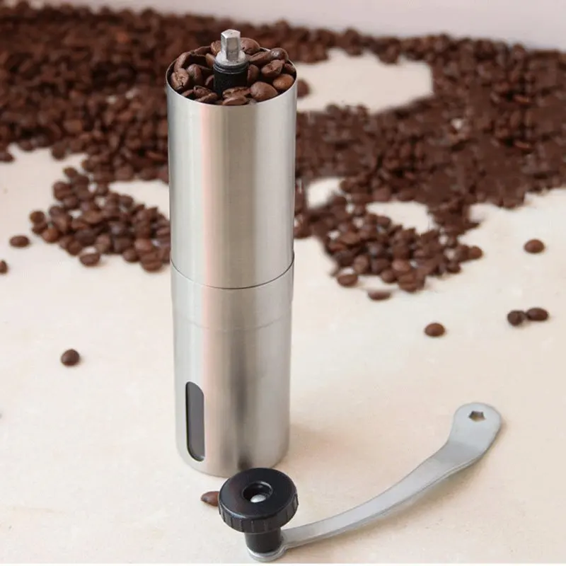 

Precision Brewing Brushed Stainless Steel Manual Coffee Mills Grinder Conical Burr Mill