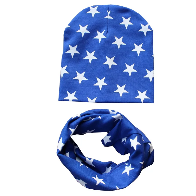 New Autumn Winter Baby Hat Scarf Sets Boys Girls Neck Scarf Spring Kids Beanies Sets Cotton Children Hat Scarf Warm Neckerchief