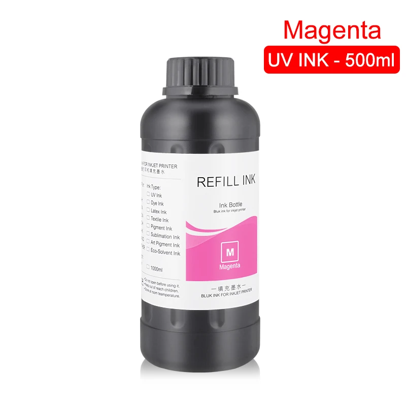 Дешево 500 мл бутылка светодиодный УФ чернила для Epson DX4 DX5 DX6 DX7 печатающая головка для R1800 R1900 4800 4880 7880 Светодиодный УФ планшетный чернила (8 цветов на в...