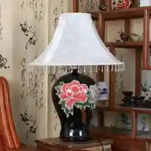 Пион Книги по искусству китайский фарфор керамический светильник Настольный спальня гостиная Свадебные настольная лампа Цзиндэчжэнь лампа для Таблица гостиная