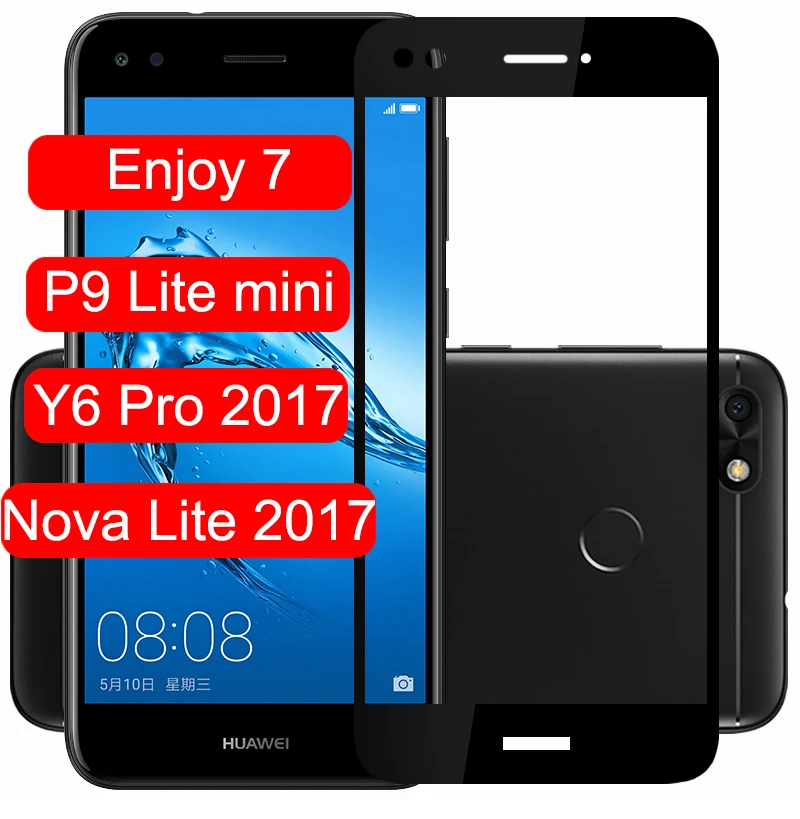 80 PCS/Lot Full Cover Tempered Glass Film For Huawei Enjoy 7/Y6 Pro/P9 Lite mini/Nova 2017 Screen Protector | Мобильные телефоны и