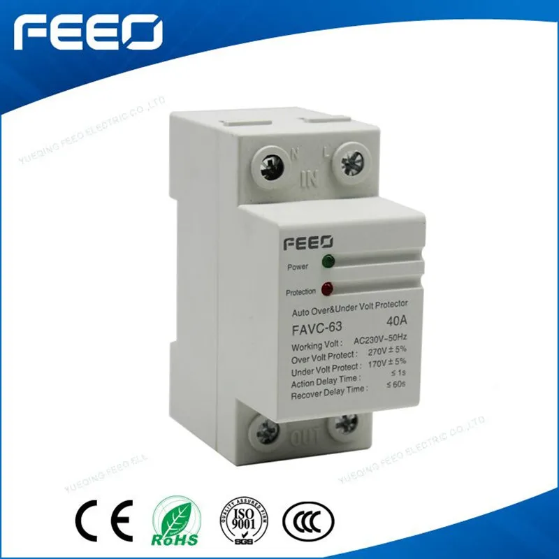 

FEEO 40A Full-auto Over & Under automatic over voltage and under voltage Protection Protective Protector Relay