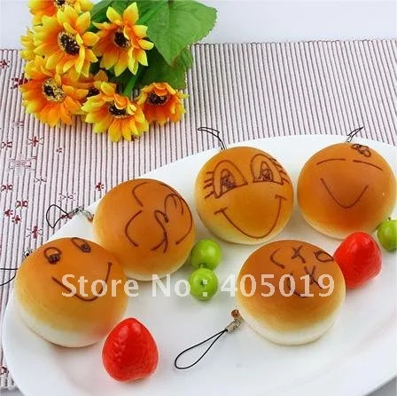 2" Squishy Emoticon Ban Cell Phone Charm Simulation Bread