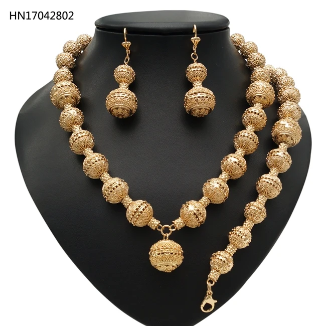 

YULAILI Nigerian Wedding African Beads Jewelry Sets Ball Design Wedding Accessories Party Costume for Ladies