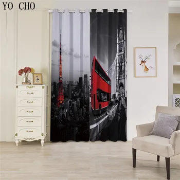 

YO CHO Bus Iron tower rideaux pour le salon moderne Blackout Curtains for Living Room Bedroom Window luxury hotel curtains