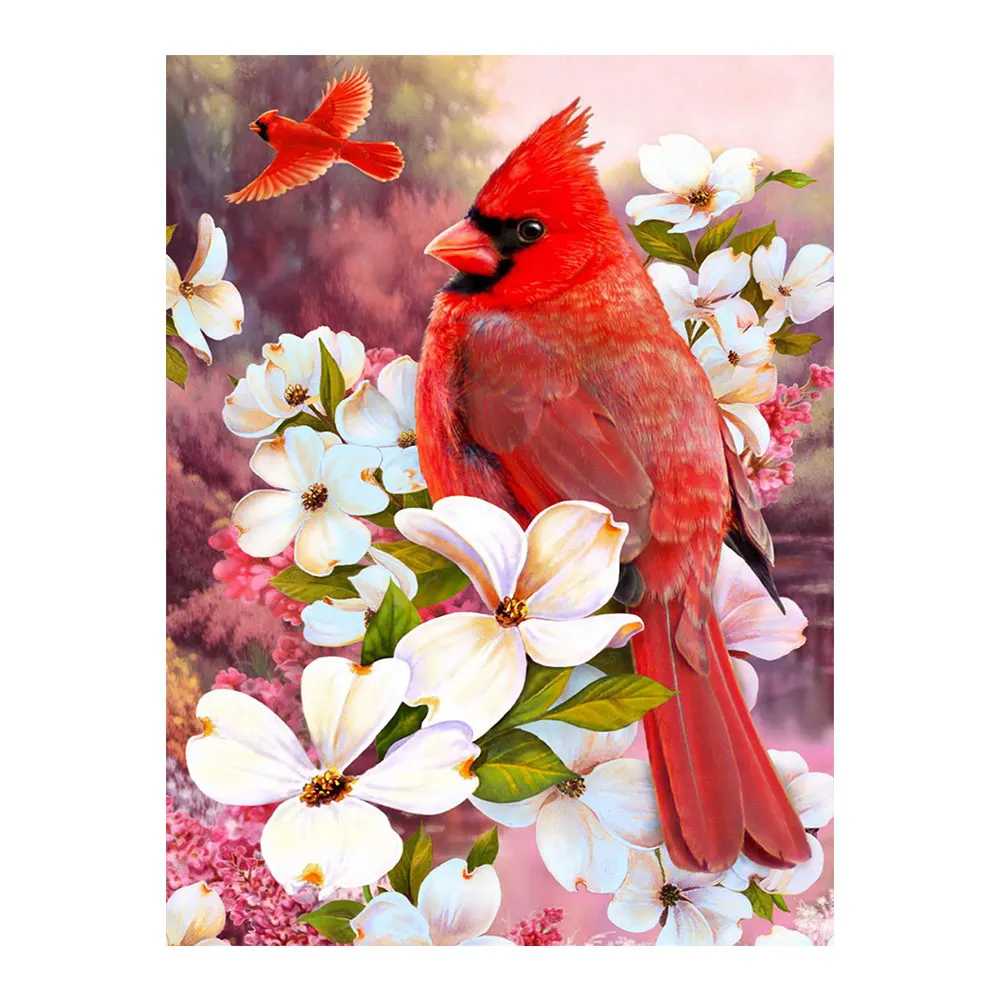 

Cardinals bird Diamond Painting Full Round animal New DIY Sticking Drill Cross Embroidery 5D floral simple Home Decoration