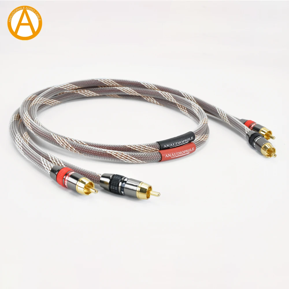 RC01 Hifi RCA Cable Pair 4N OFC RCA Cable Male To Male RCA Cable RCA Interconnect Audio Cable For TV Preamp Amplifier CD Player