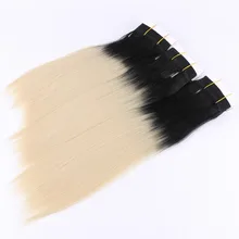 2 шт один комплект шелковистые прямые синтетические волосы для наращивания пучки волос от светлого до темного цвета 8-20 дюймов Доступные волосы переплетения