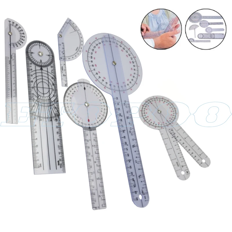

1set 6types 360 Degree 180 Degree Spinals Goniometer Protractors Userful Multi-Ruler Goniometer Angle Medical Spinal Ruler