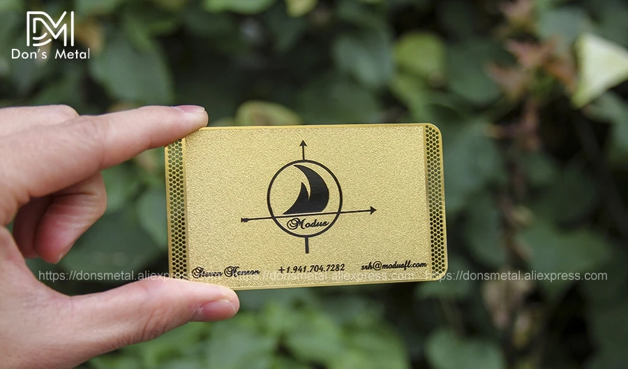 Gold brushed metal membership card plating brushed stainless steel card custom stainless steel business card 