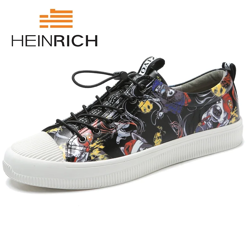 

HEINRICH Men Casual Shoes 2018 Tide Popular Minimalist Design Mens Shoes Breathable Top Quality Flat Lazy Shoes Soulier Homme