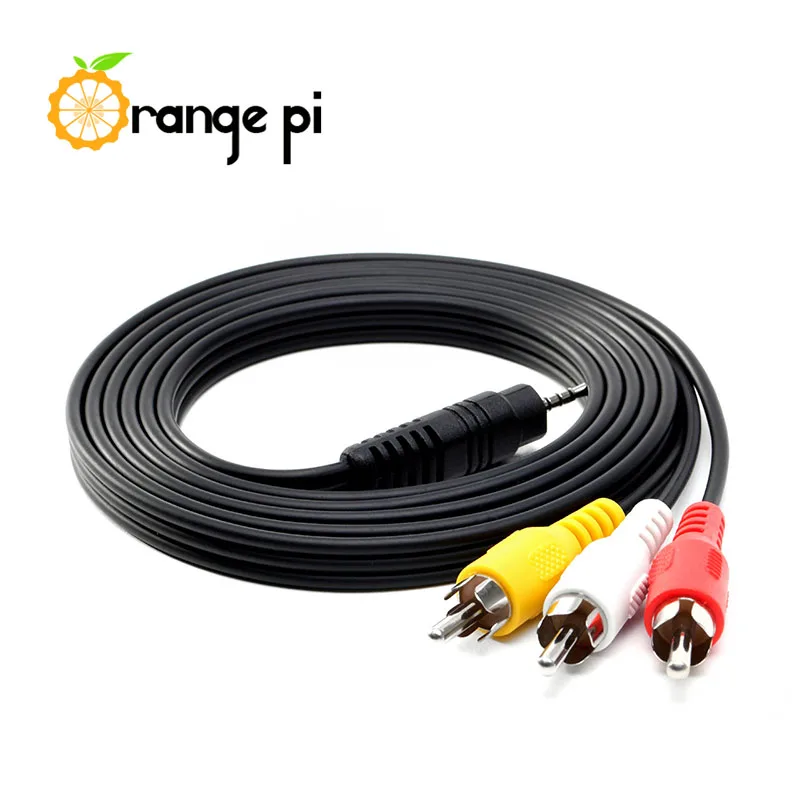 

Orange Pi 70CM/2FT 3.5MM Jack to 3 RCA Male Plug Adapter Audio Converter Video AV Cable