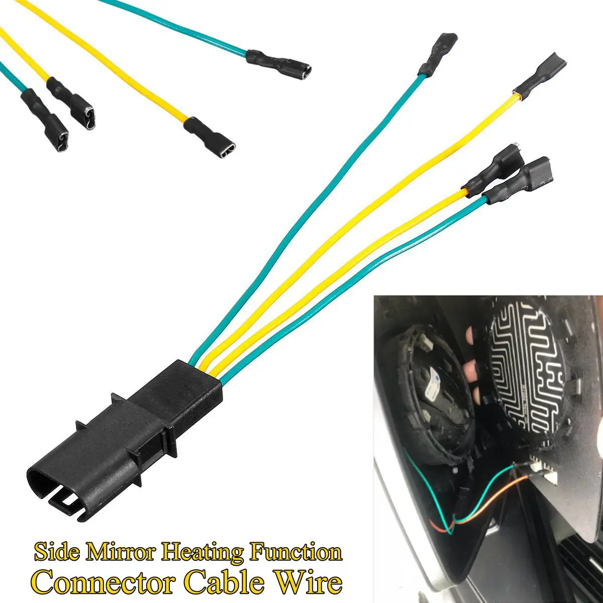 

12V Side Mirror Heating Function Connector Cable Wire For BMW for electric heated wing mirror W106-A 17cm length 1PIECE