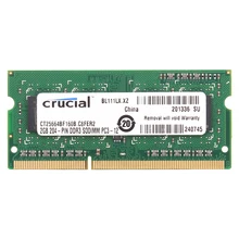 Crucial 2G 1600S 2x2GB(4 GB) ram PC3-12800 DDR3-1600MHz 204-Pin SoDimm