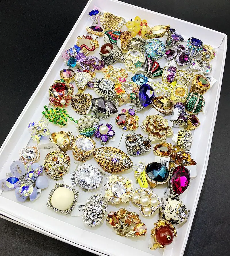 

50 Pcs/lot fashion women alloy wedding zircon ring women ring top quality wholesale ring for women with crystal