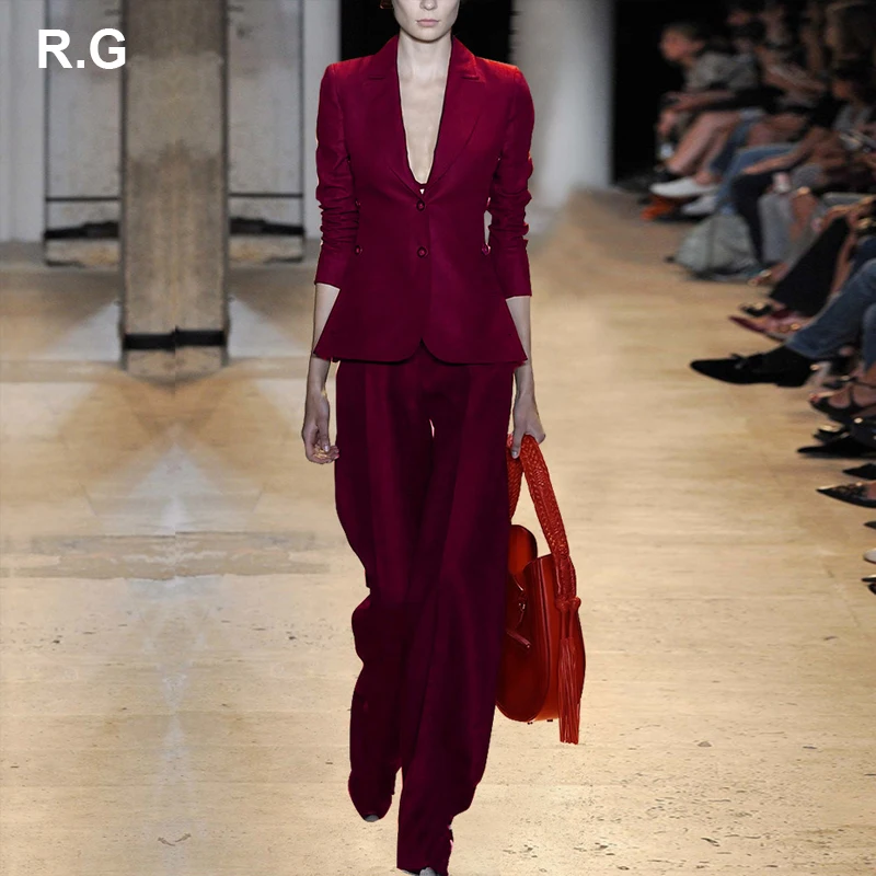 red womens suit set