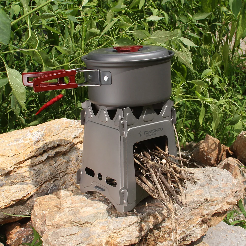 TOMSHOO Lightweight Titanium Wood Stove Backpacking Camping Outdoor  Portable Firewood Furnace BBQ Picnic Survival Cooking - AliExpress