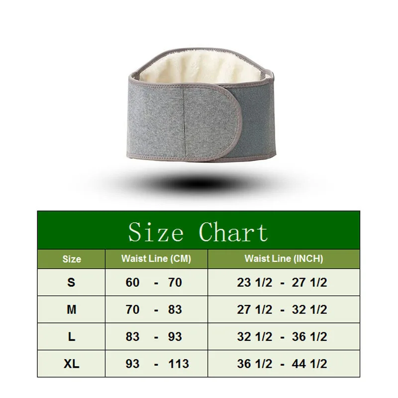 Шерстяной пояс для поддержки поясницы, сохраняющий тепло, бамбуковый уголь, дышащий пояс для облегчения боли в спине и животе T0352SHF