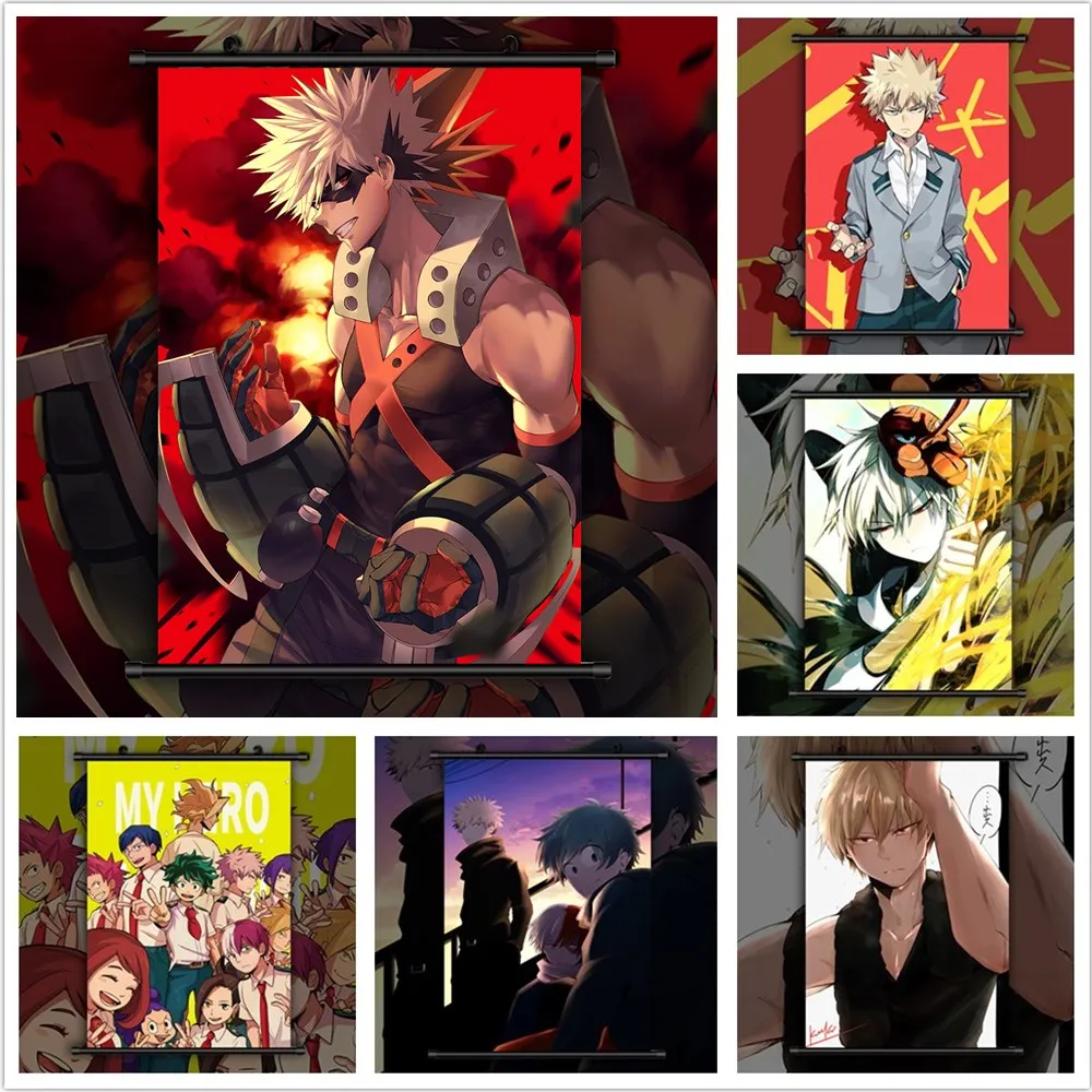 My boku no hero Академия Bakugou Katsuki x Midoriya Izuku Аниме Манга настенный плакат свиток | Дом и
