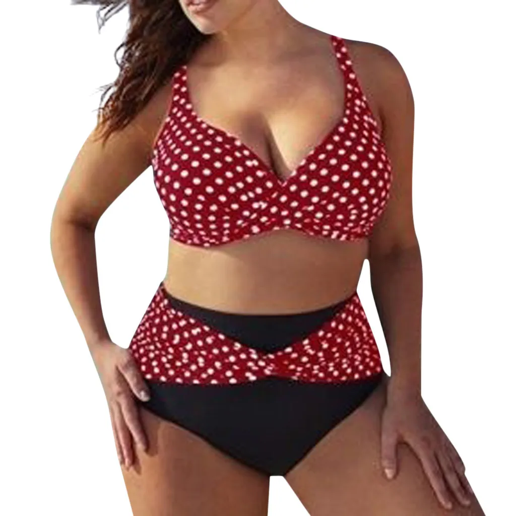 Summer Plus Size Women Bikini Set Sexy Halter Top Push Up Bikini Large Size Swimwear S-5XL Beachwear Swimsuit biquini FB