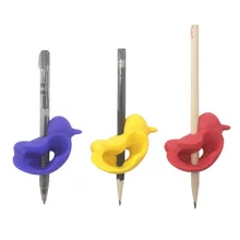 1 шт. качество силиконовые в форме птицы держать приспособления для ручки ребенок студент исправлены карандаш схватить ручка насадка на карандаш цвет случайный