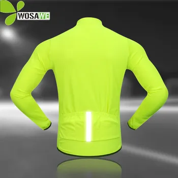 WOSAWE Reflective Cycling Jerseys Men Long Sleeve Maillot Downhill Bicycle Clothing Ropa Ciclismo Shirts Tight Bike MTB Jersey