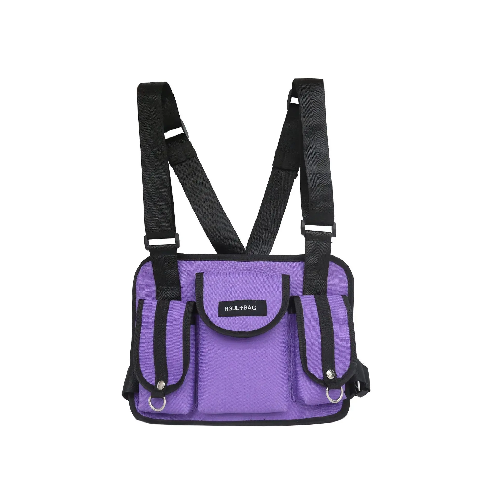 Нагрудная Сумка-кобура с ремнем спереди, сумка-жилет Kanye West, нагрудная сумка, уличная Военная Тактическая нагрудная сумка, функциональная упаковка - Цвет: purple