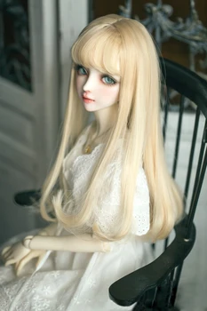 BJD doll wigs 1/3 long pear curly hair with air bangs high temperature wire for 1/6 1/4 1/3 BJD DD SD doll accessories 20cm brunette blonde coffee black brown natural color curly doll wigs hair for 1 3 1 4 1 6 bjd sd doll diy