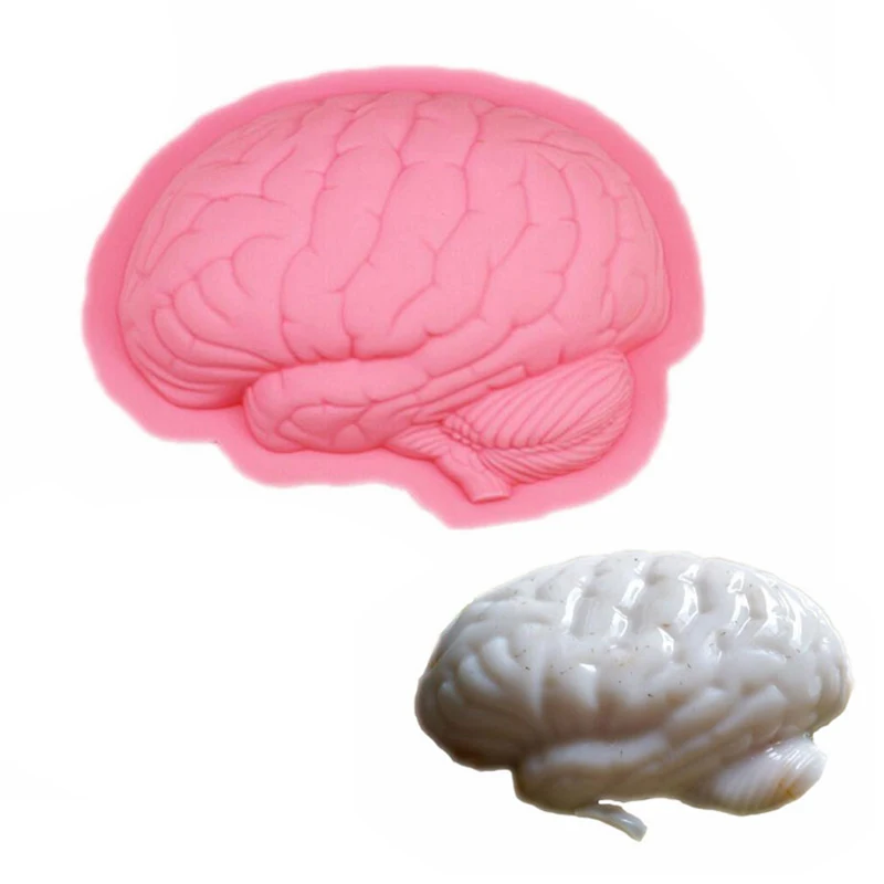 

Silicone Brain Shape Chocolate Soap Mold For Pudding Fondant Halloween Cake Decorating Tool