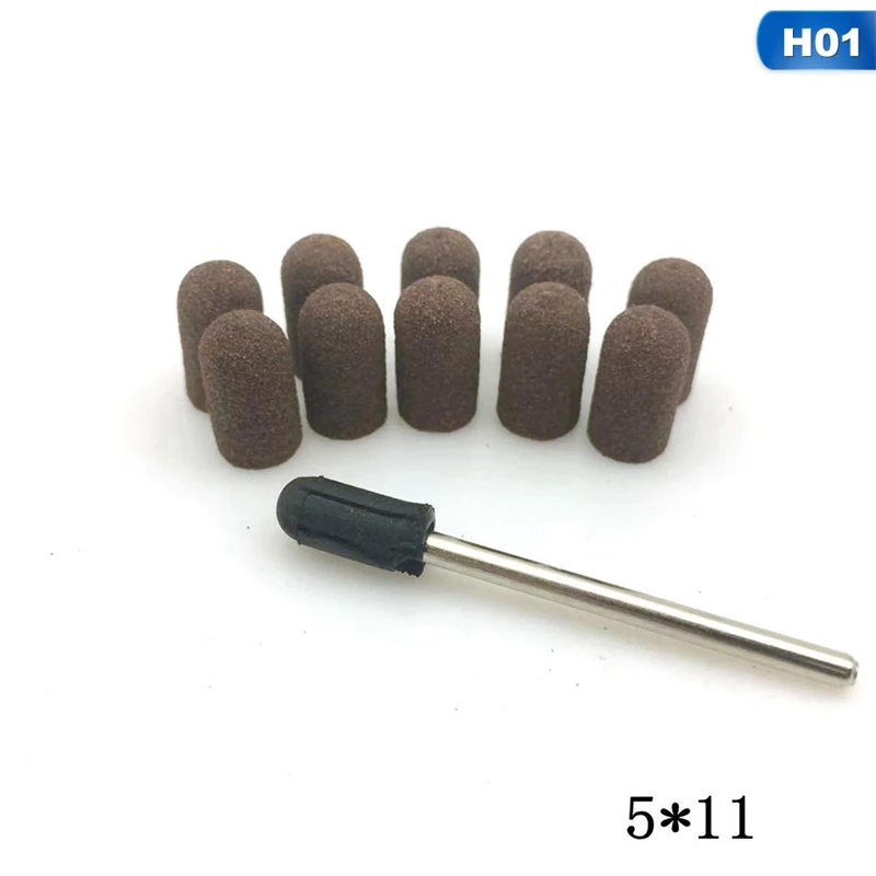 10 шт. 16*25 мм сверло для ногтей блок шлифовальных колпачков резиновые оправки для маникюра и педикюра Инструменты полировки Аксессуары