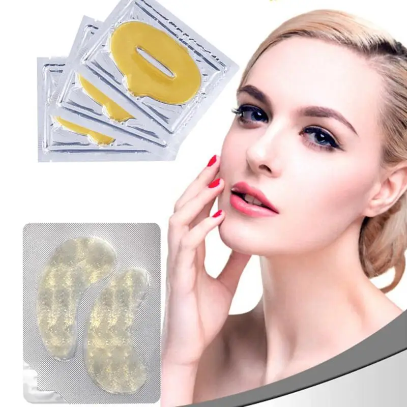

Gold Crystal Collagen Eye Mask Lip Mask Fine Lines Dark Circles/Puffiness Moisturizing Elastic Eye Masks Colagen Gel Eye Pads