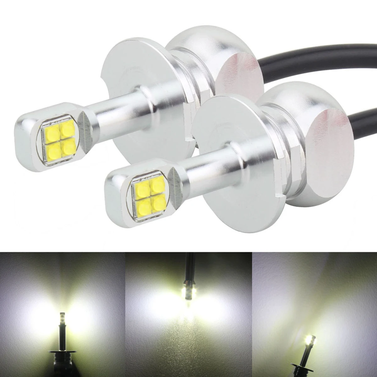  A Pair Nighteye H4 H7 H11 90056 80W With LED Lights 1500lm Fog Lamp Tail Driving Bulbs DRL Headligh - 32959184684