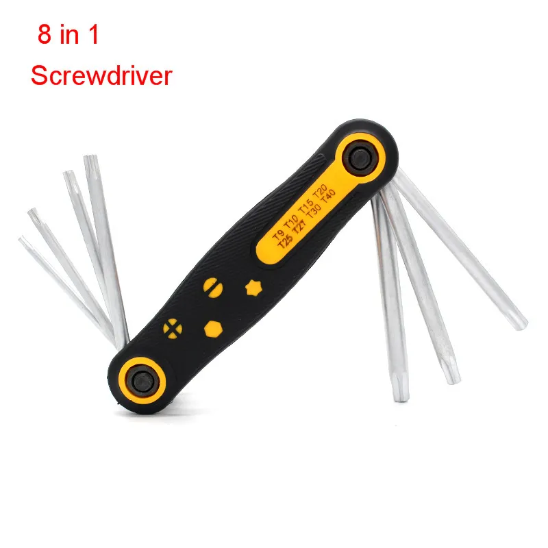 

8 in 1 Mini Multifunction Folding Torx Star Key Bit Screwdriver Wrench Set Tool Kit hand Tools