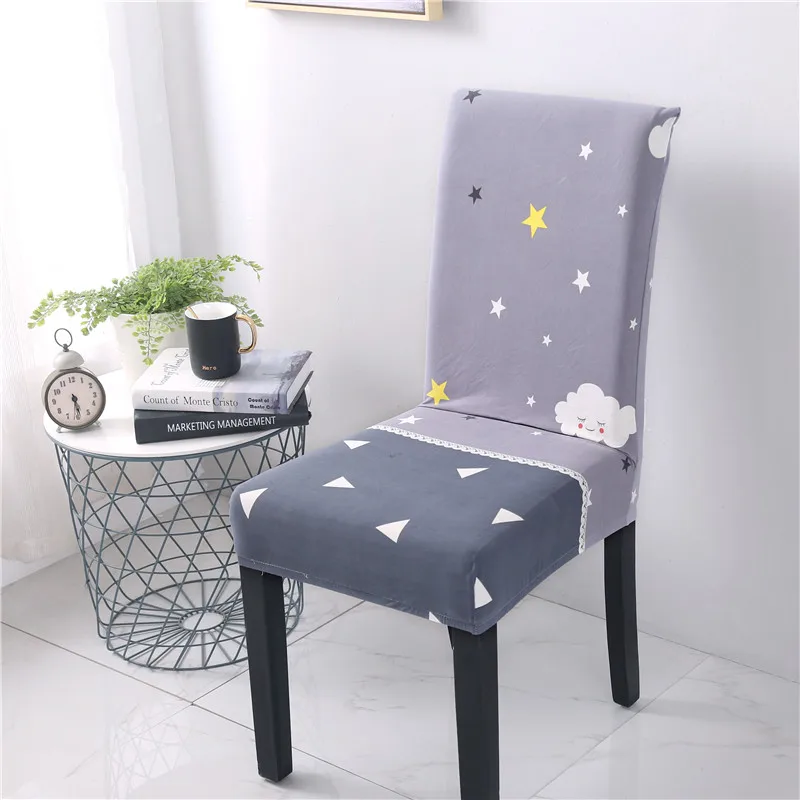

Printed Stretch Elastic Chair Covers Spandex For Wedding Dining Room Office Banquet housse de chaise chair cover living room