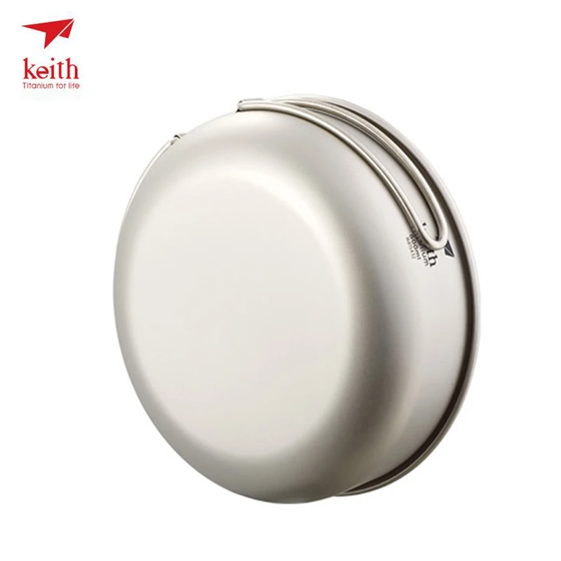 600 ml Keith Titanium tazón plegable Eco-friendly Camping Cookware para alimentos arroz herramienta con mango plegable ultraligero 80g Ti5326