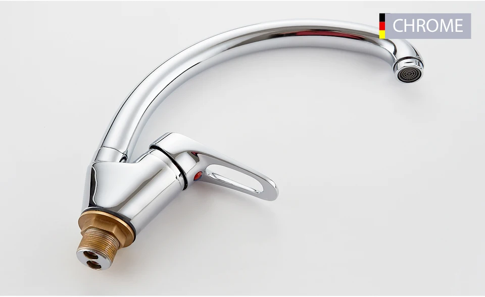LEDEME Kitchen Faucet Bend Pipe 360 Degree Rotation with Water Purification Features Spray Paint Chrome Single Handle L5913