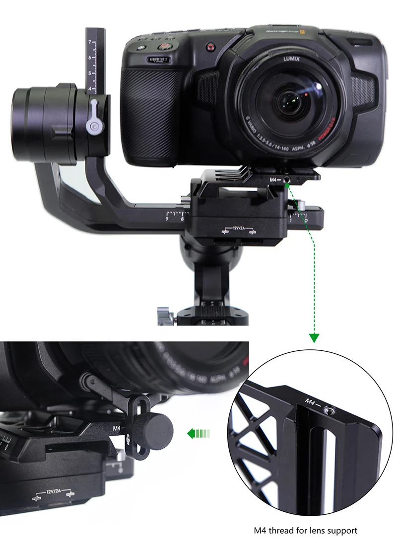 Пластина для камеры Lanparte DJI Ronin S/ SC офсетная пластина BMPCC 4K Blackmagic S карданный