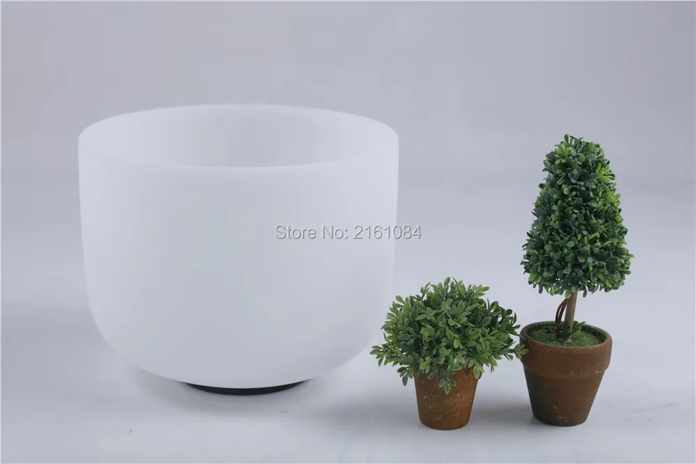 

14'' F# Frosted Quartz Crystal Singing Bowl Heart Charkra with free suede and o ring