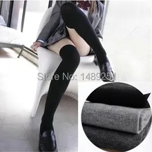 4 цвета, зимние теплые хлопковые чулки, колготки для женщин, чулки выше колена размера плюс, чулки до бедра, дешево