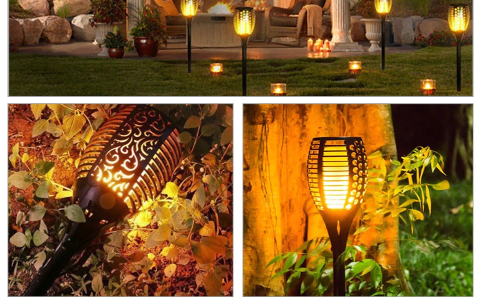New Solar Flame led fire effect Lawn Lamps Led Torch Light Realistic Flicker Flame Light Waterproof Outdoor Holiday Garden Decor (13)