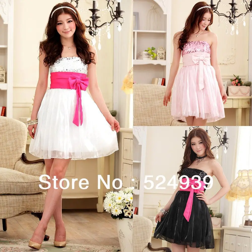 pink and white contrast dress