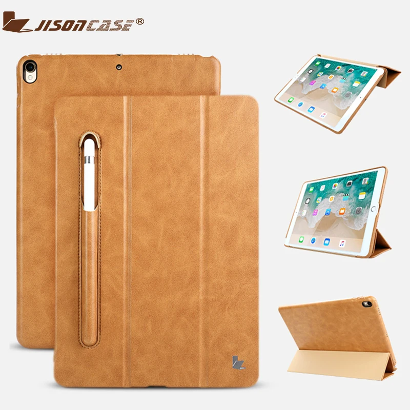 

Jisoncase Leather Case For iPad Pro 10.5 Inch With Kickstand Pencil Slot Luxury Shockproof Folio Tablet cover For iPad Pro 10.5