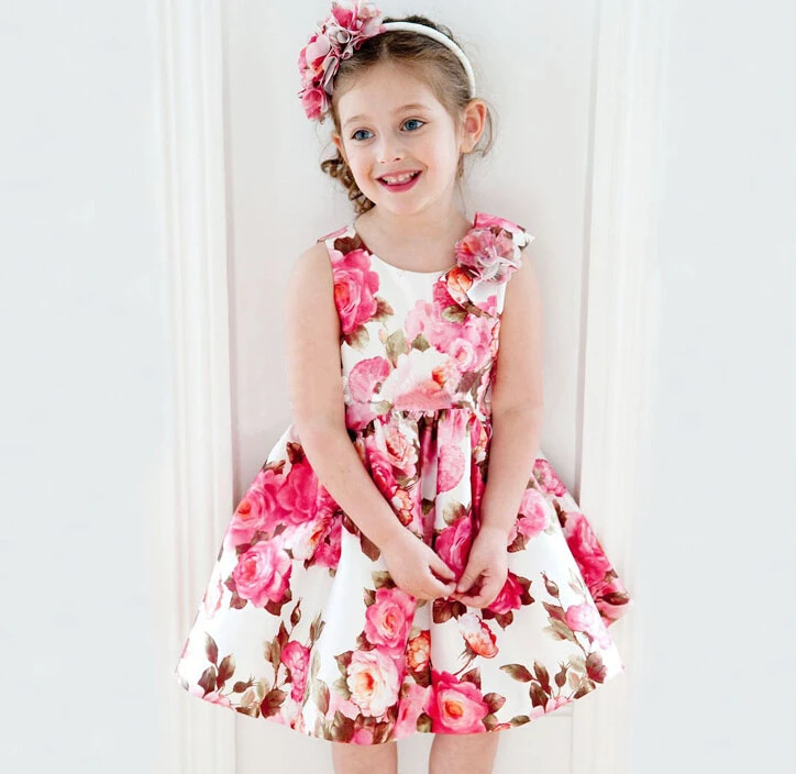 

Baby Girls Spring Autumn Floral Flower Dresses Casual New Kids Mesh Lolita Style Clothes Children Sleeveless Clothing 5pcs/LOT