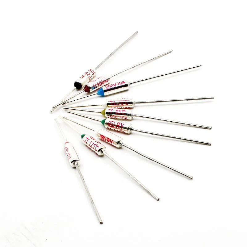 

10pcs Temperature Thermal Fuse Cutoff 65C~285C 100C 130C 150C 172C 216C 240C 280C Celsius Degree 10A 250V