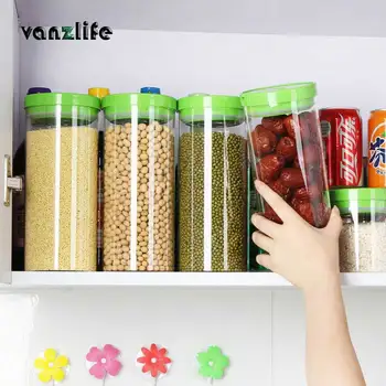 

vanzlife mult fuction heat resistance glass sealing can kitchen storage container dry food sealing storage jar