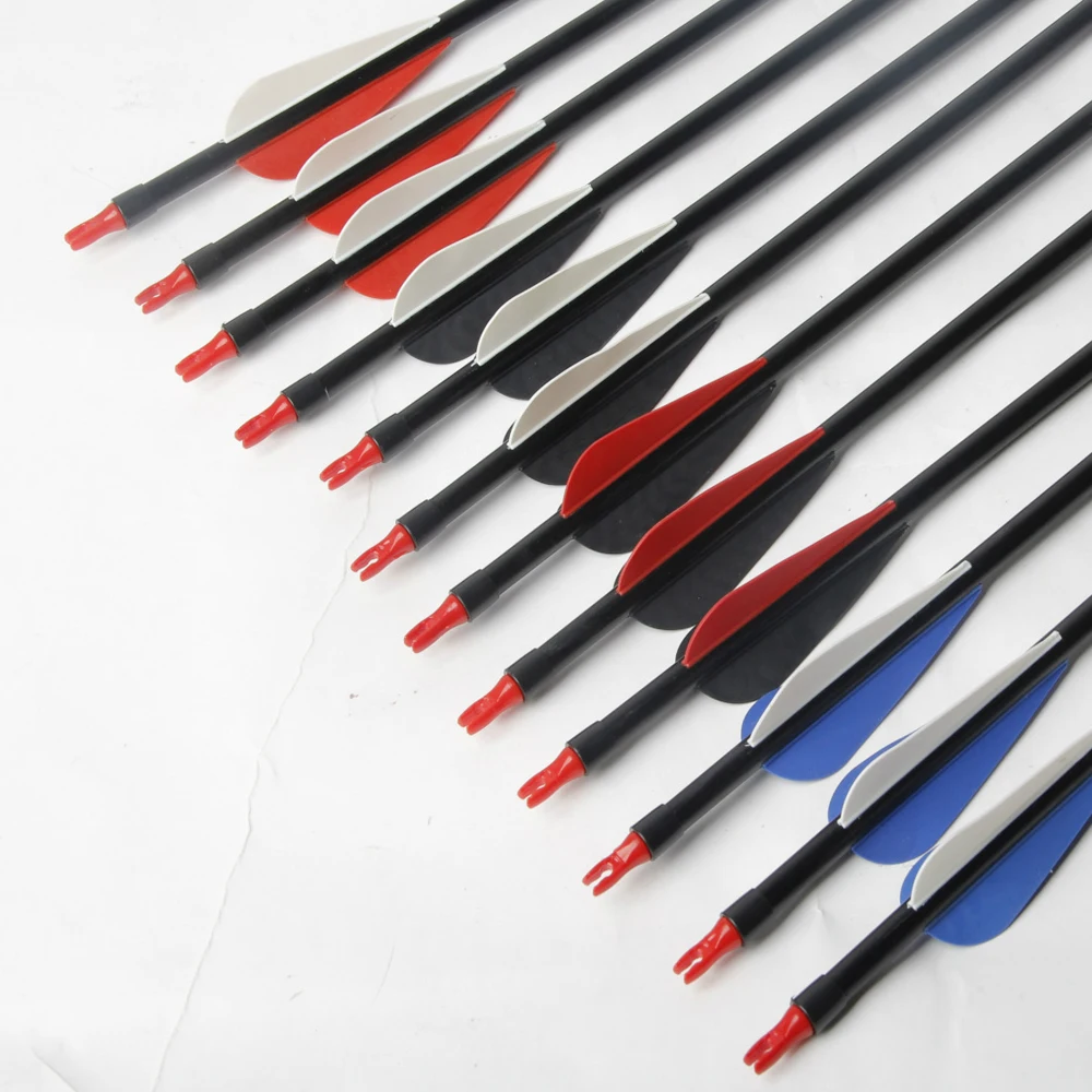 12pcs OD 8mm 31.5 inch Fiberglass Arrows Archery Arrow Shooting and